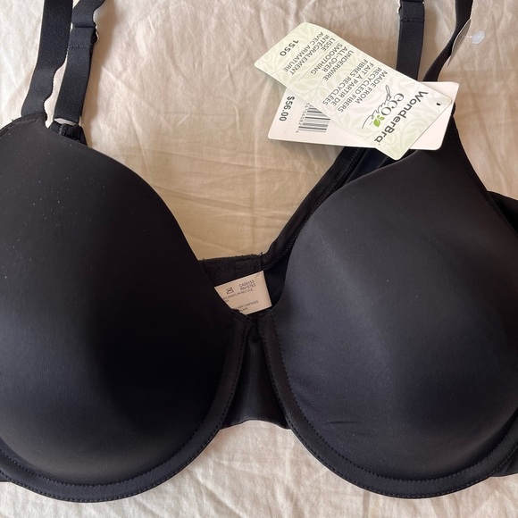 NWT WonderBra Eco Pure Black Underwire Bra 36C - Picture 3 of 12